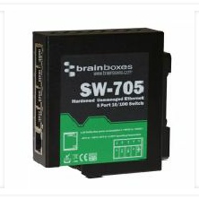 SW-705 Industrial Hardened Ethernet 5 Port Switch DIN Rail Mountable (BrainBoxes)