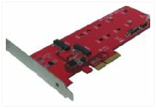 DT-122 2x 110mm M.2 SATA SSD Low Profile PCIe 2.0 Host Adapter