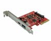 10Gbps USB3.1 1x USB-C + 1x USB-A 2Ports Low Profile PCIe x4 Host Adapter